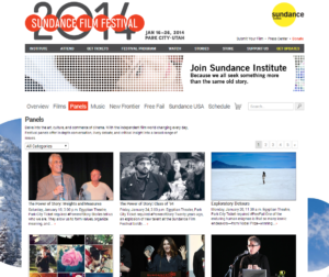 Sundance Filmguide Panels Page 2014 Screenshot
