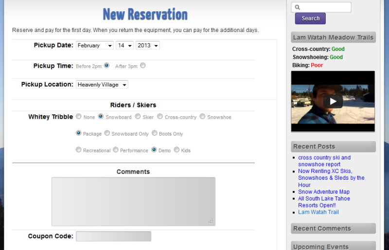 Frontside New Reservation Screenshot