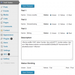 Widget in the WordPress Dashboard