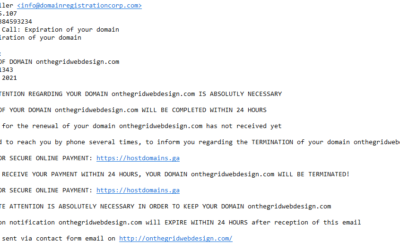 Domain Scammers Warning