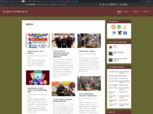 News Page with Articles in Cards Screenshot