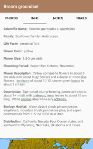Species Info Screen